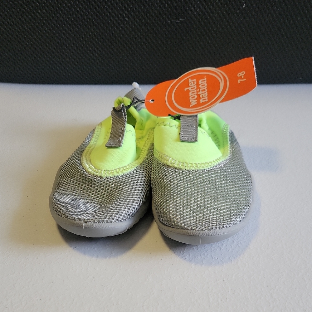 Wonder Nation Baby Walker Shoes - Silver and Neon Green